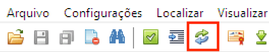 Barra de ferramentas com botão Converter Versão